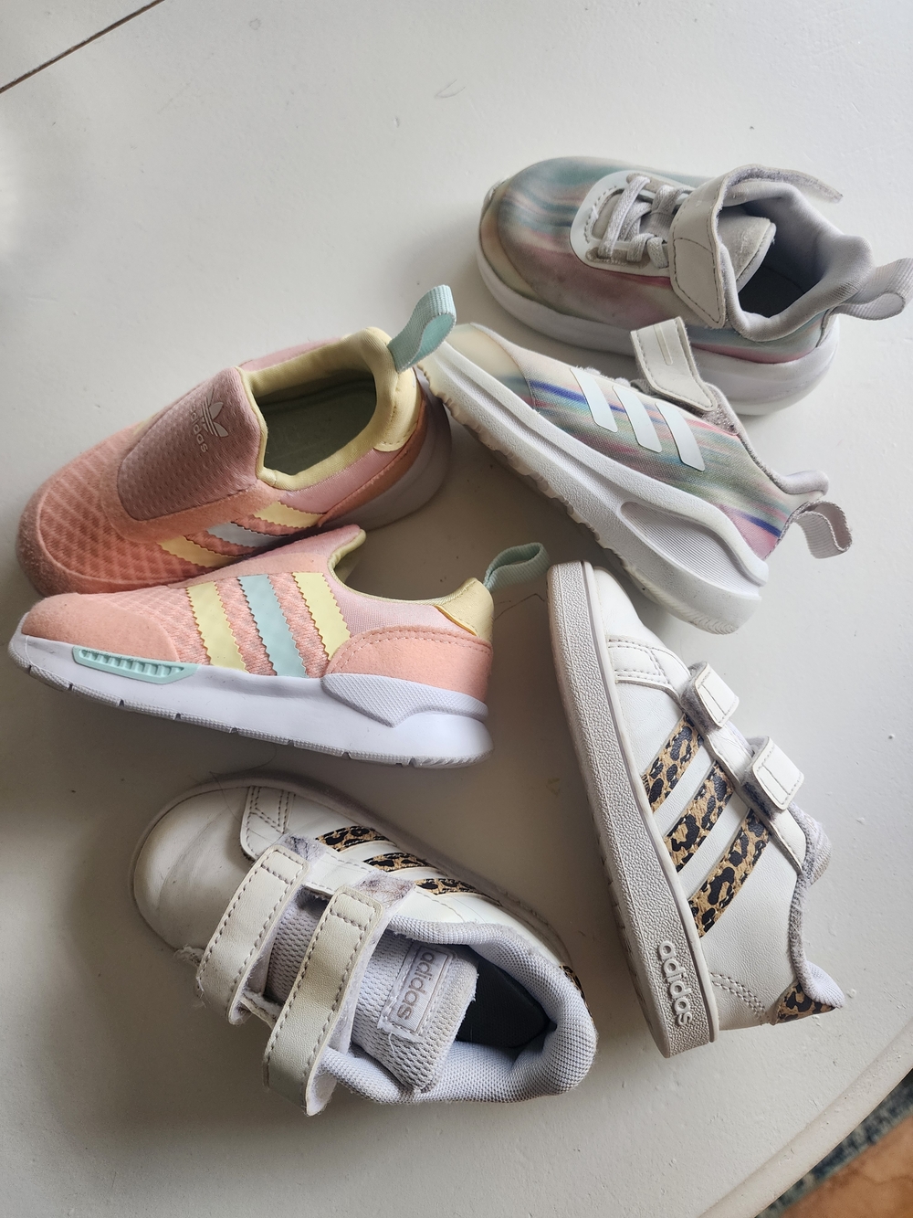 adidas Kids Pastel Peach & Multi Slip-On and Velcro Sneakers